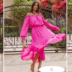 Peacekeeper off shoulder midi dress in Orchid BNWT💖